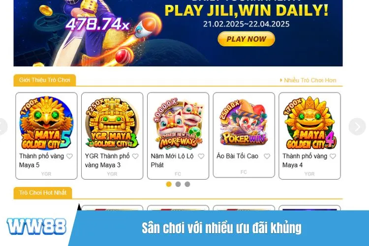 Sân chơi với nhiều ưu đãi khủng