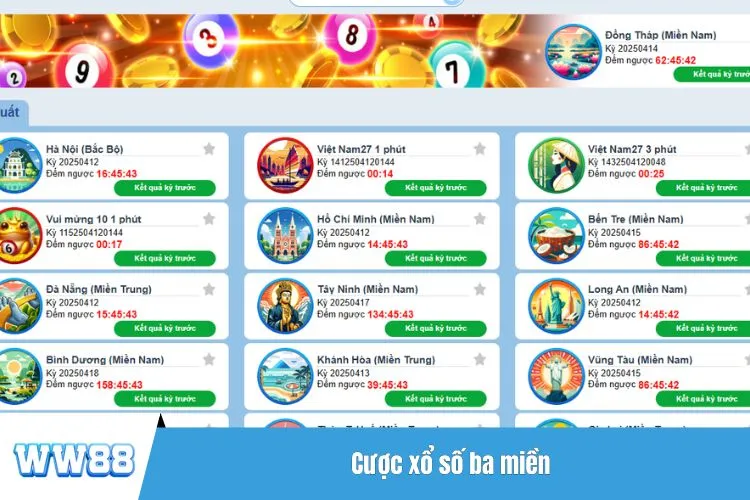 Cược xổ số ba miền